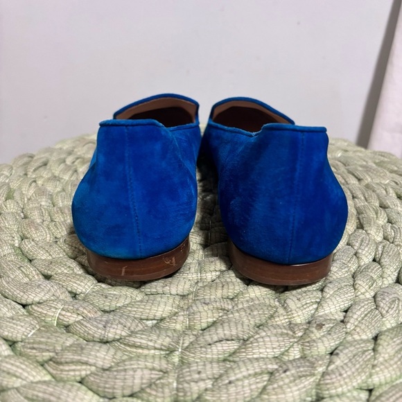 J. Crew Cleo Bright Cobalt Deep Riviera Blue Suede Slip On Loafers - Picture 5 of 11